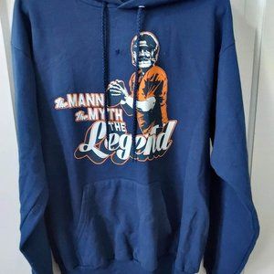 Hanes Peyton Manning Legend Sweatshirt Hoodie sz M #18 Navy Denver Broncos